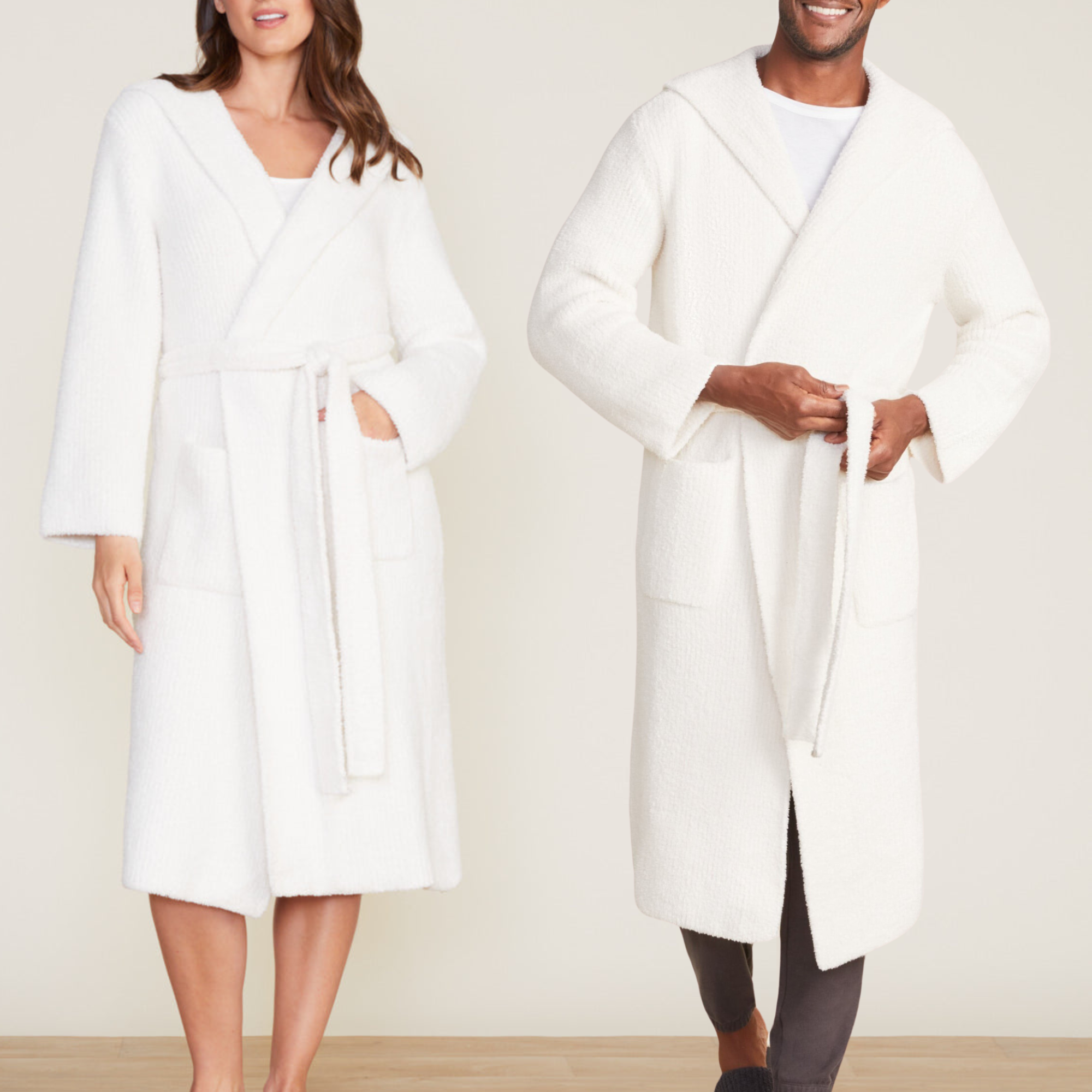 #color_Cream | CozyChic Ribbed Hooded Robe