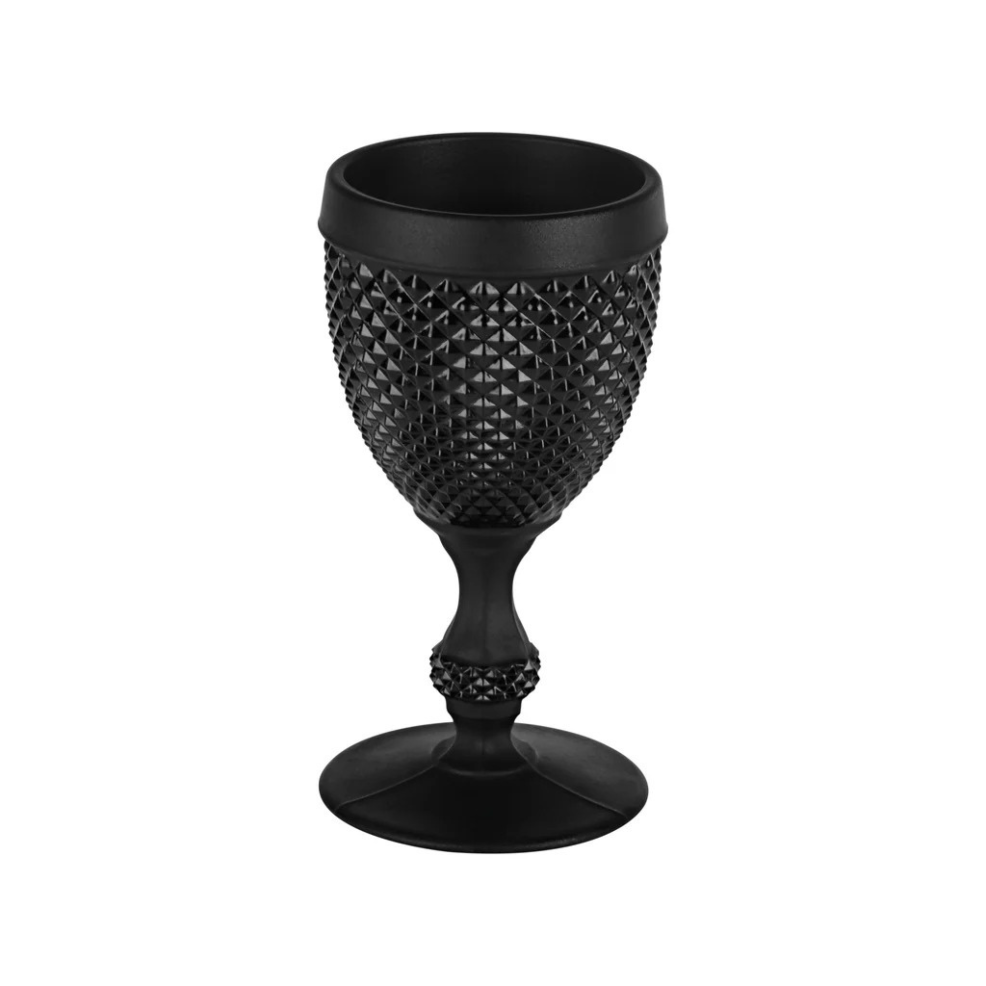Bicos Bicolor Frosted Black Goblet - Set of 2