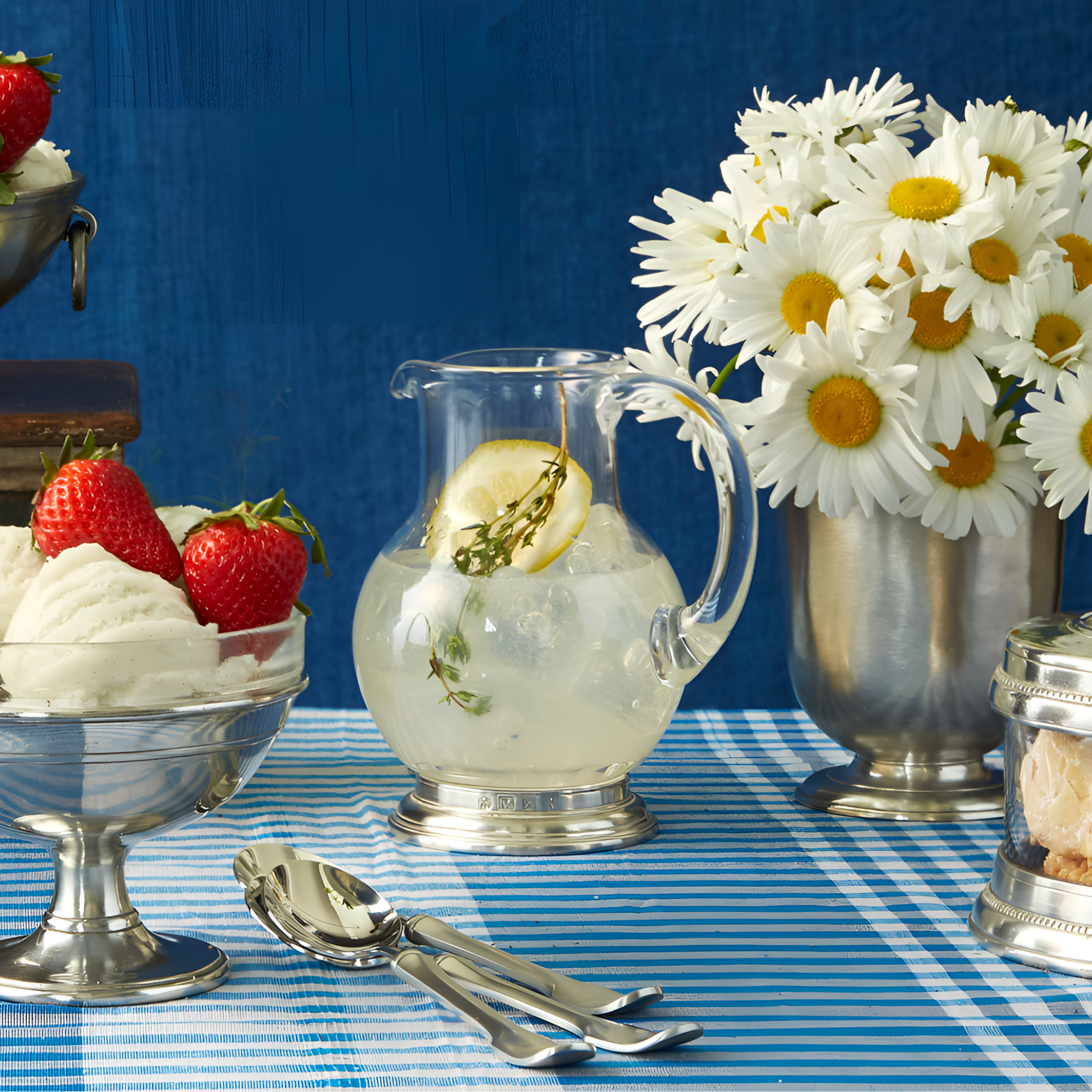 Pewter Glass Pitcher