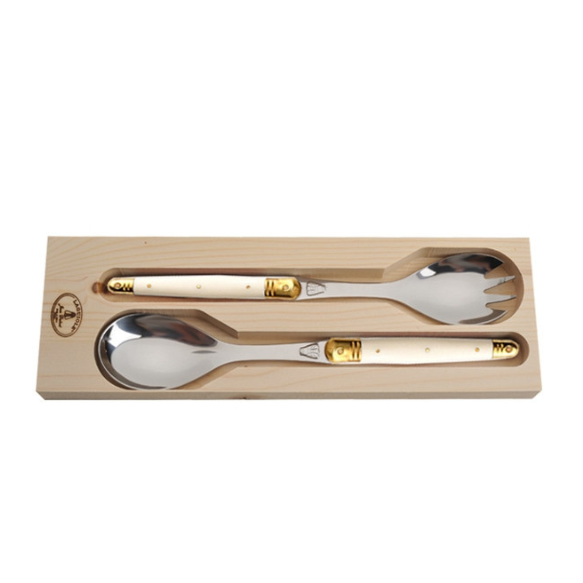 Laguiole by Jean Dubost Salad Servers with Ivory Handles