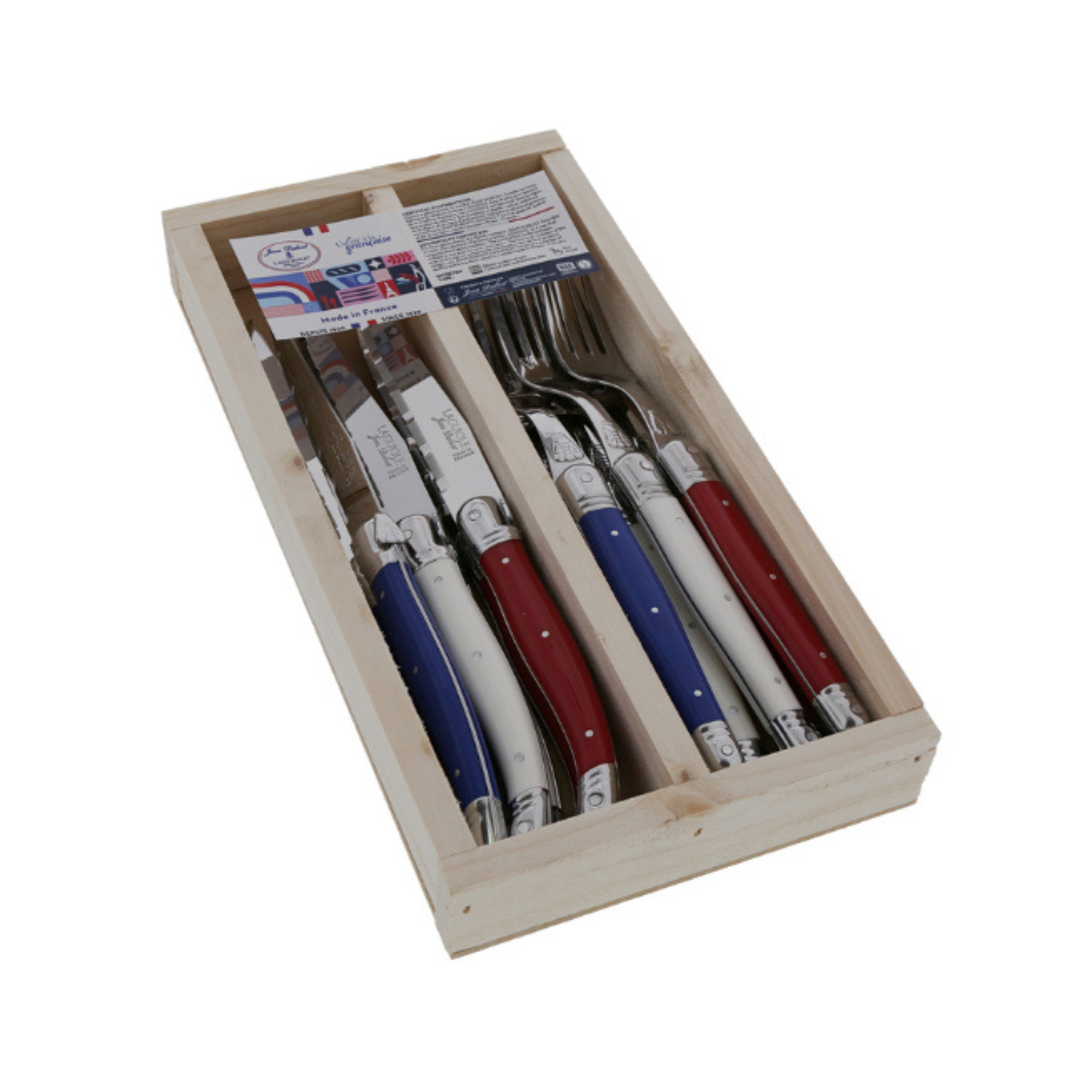 Laguiole by Jean Dubost 12-Piece Everyday Flatware Set in Paris Colors