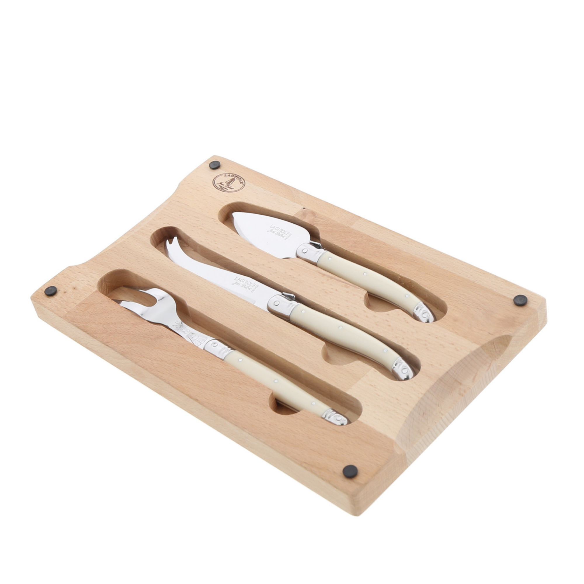 Laguiole by Jean Dubost 3-Piece Parmesan Cheese Set in Convertible Storage Board
