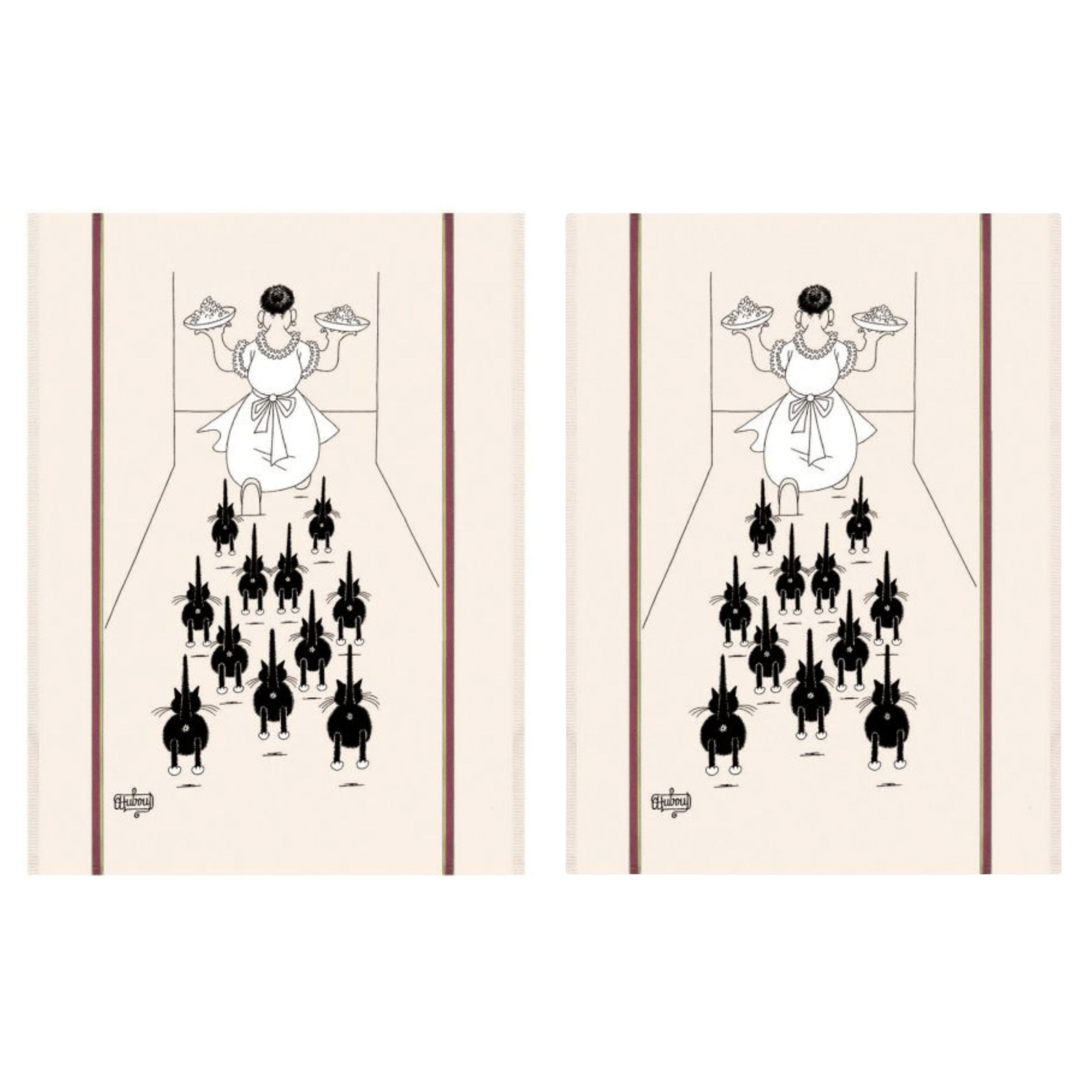 Torchons & Bouchons Dinner Time Tea Towel - Set of 2