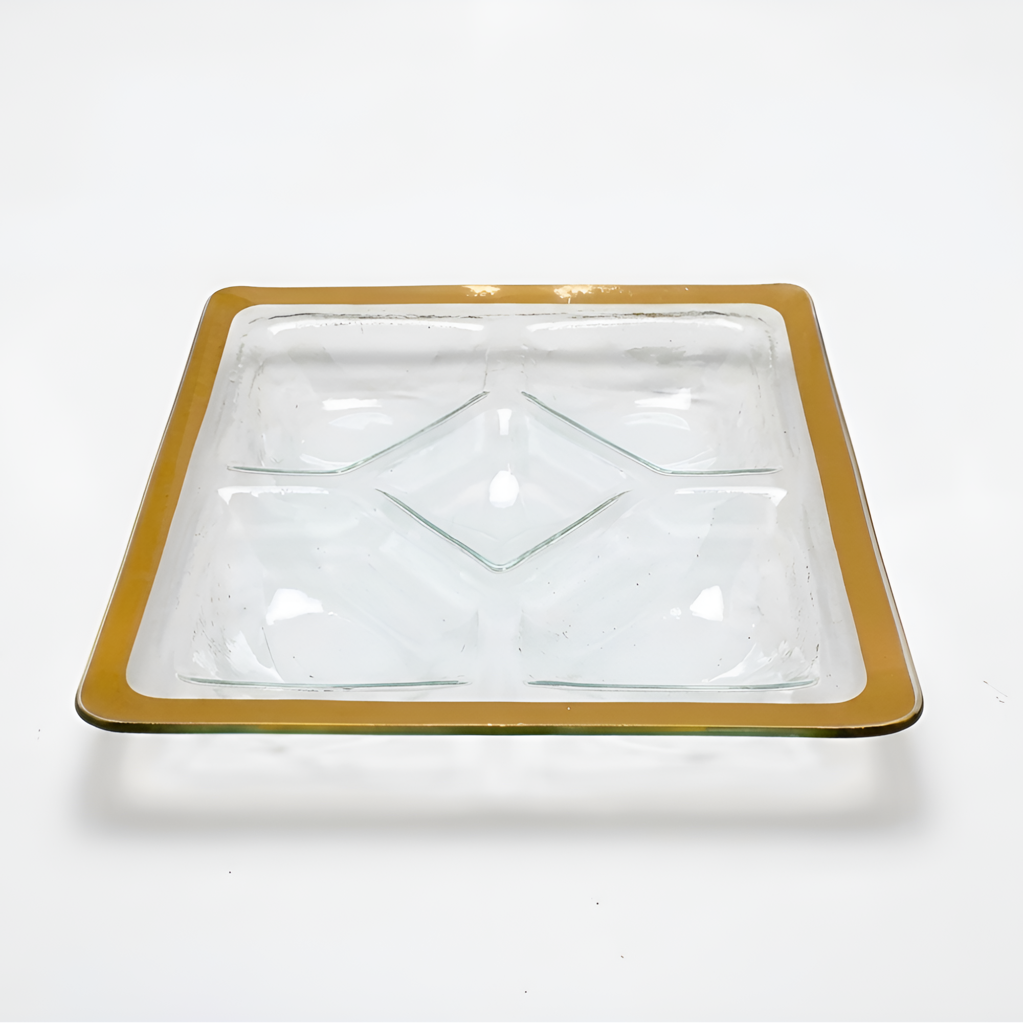 Roman Antique Gold Square Chip & Dip 14"
