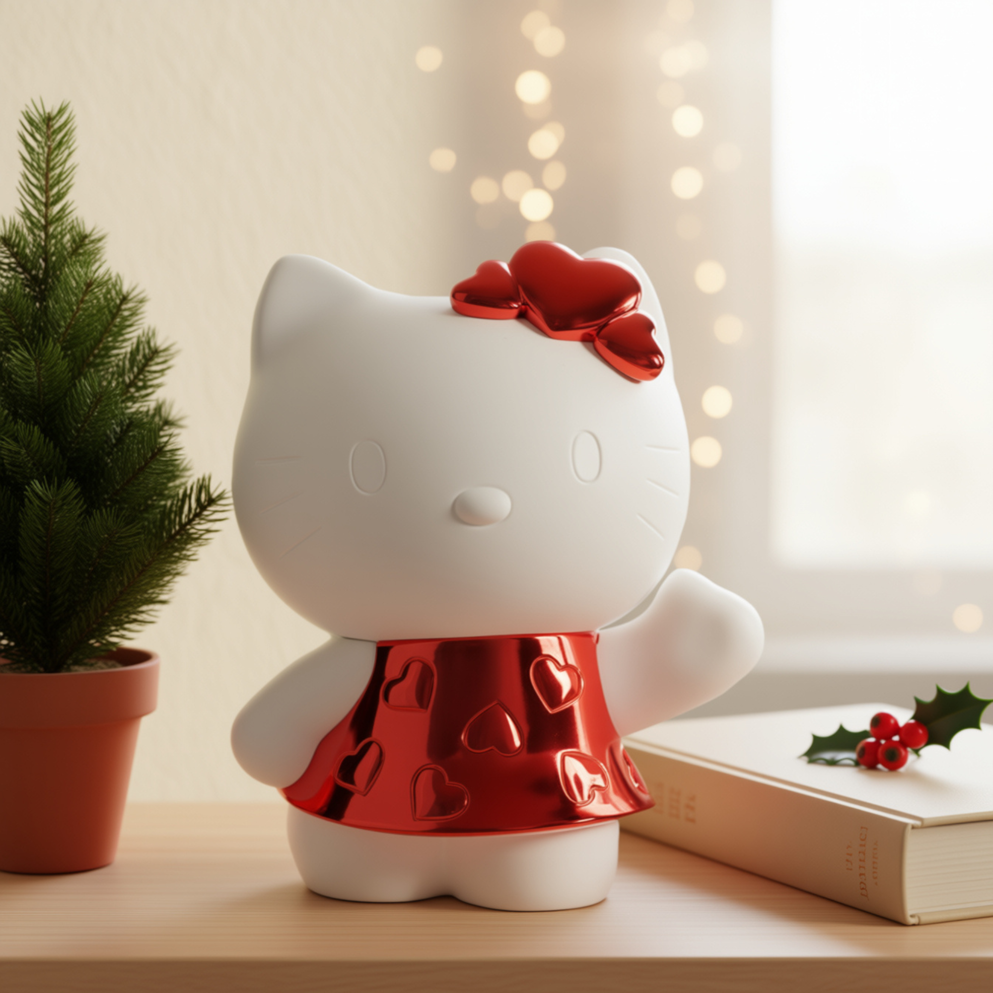 Hello Kitty Heart in Chromed Red