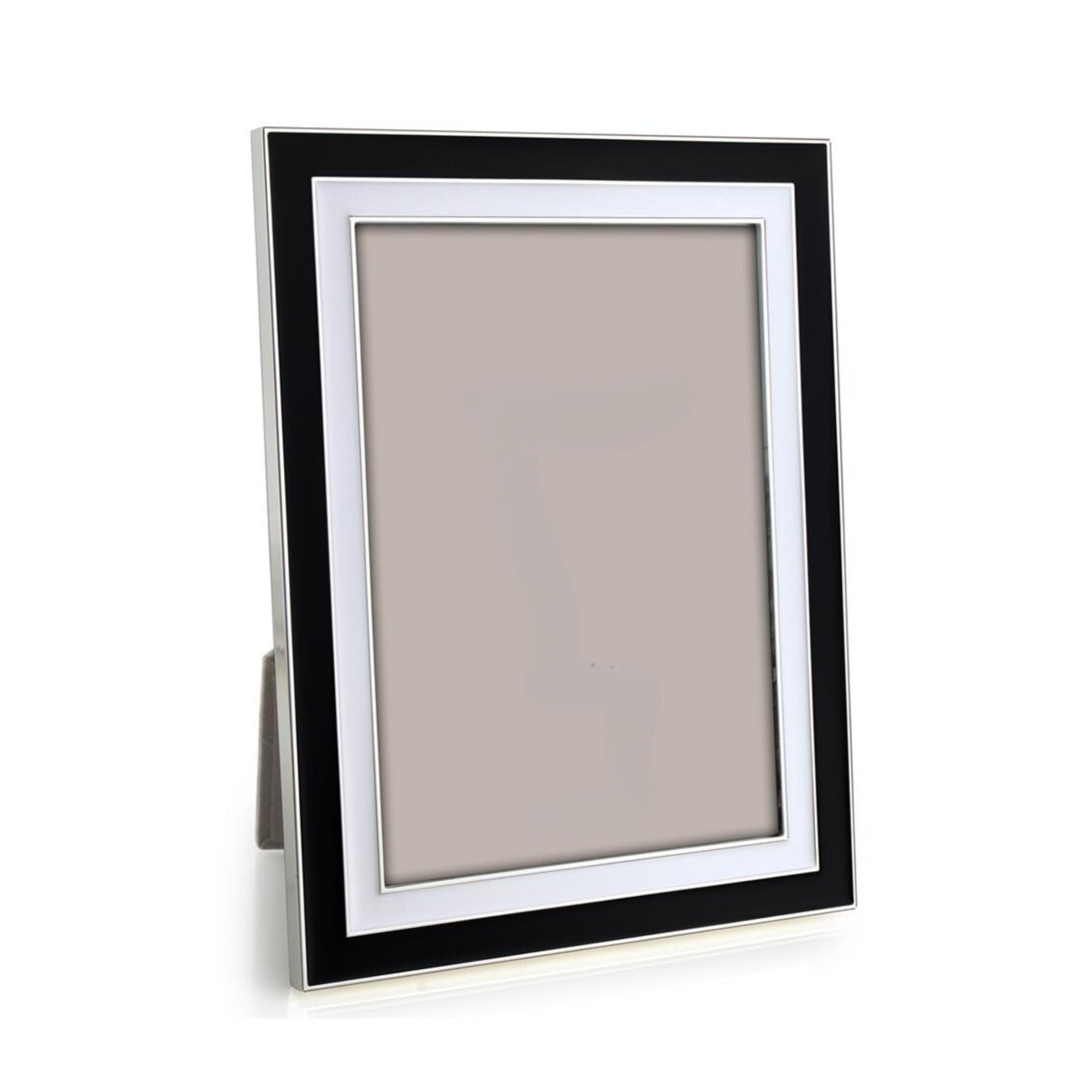 Wide Enamel Picture Frame: Black & White, 5" x 7"