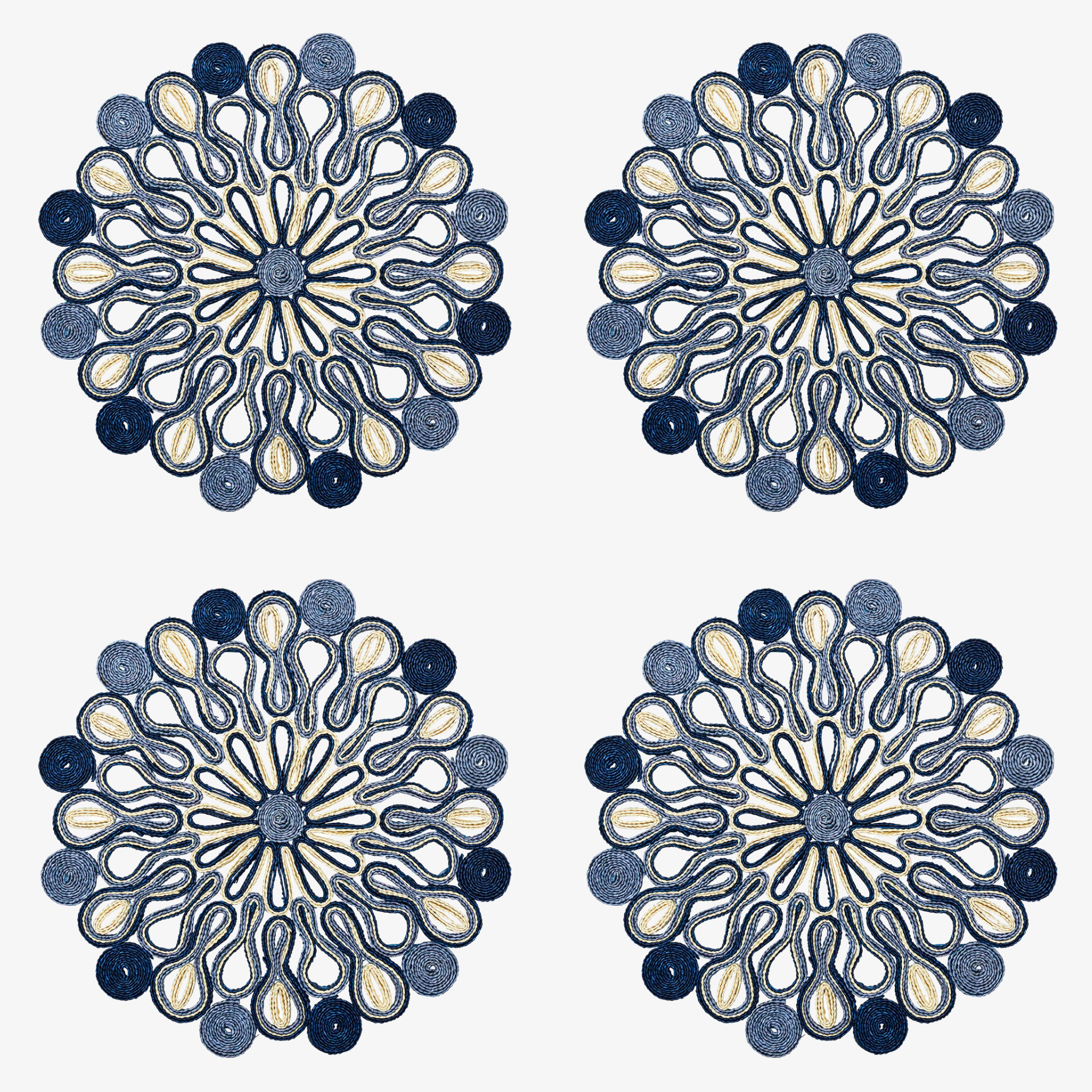 Marisol Placemat in Navy & Blue - Set of 4