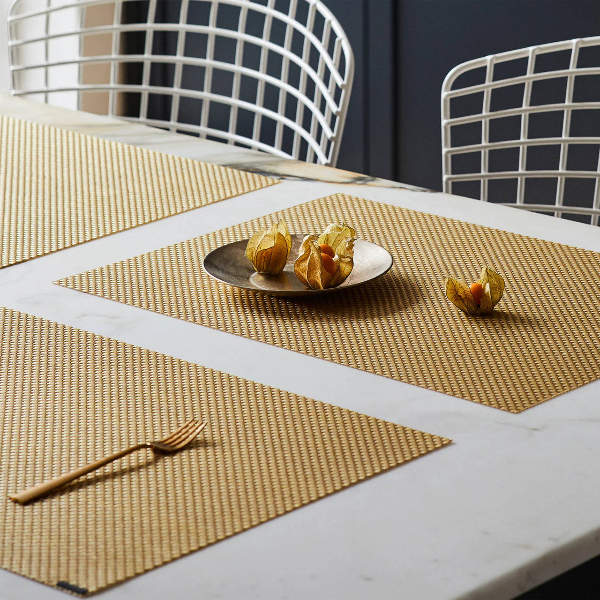 Rectangle Basketweave Table Mat - Gilded