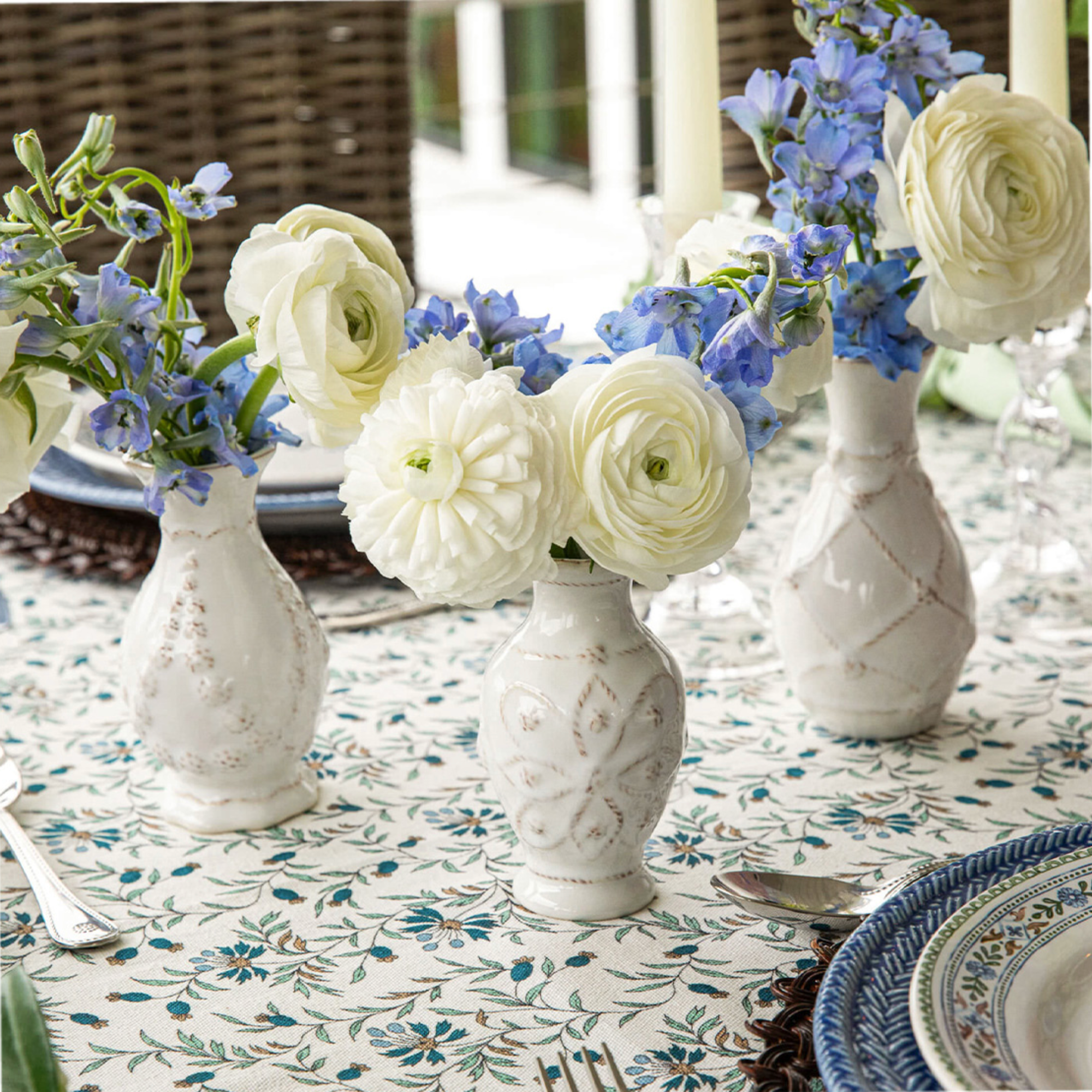 Jardins Du Monde Mini Vase Trio - Whitewash