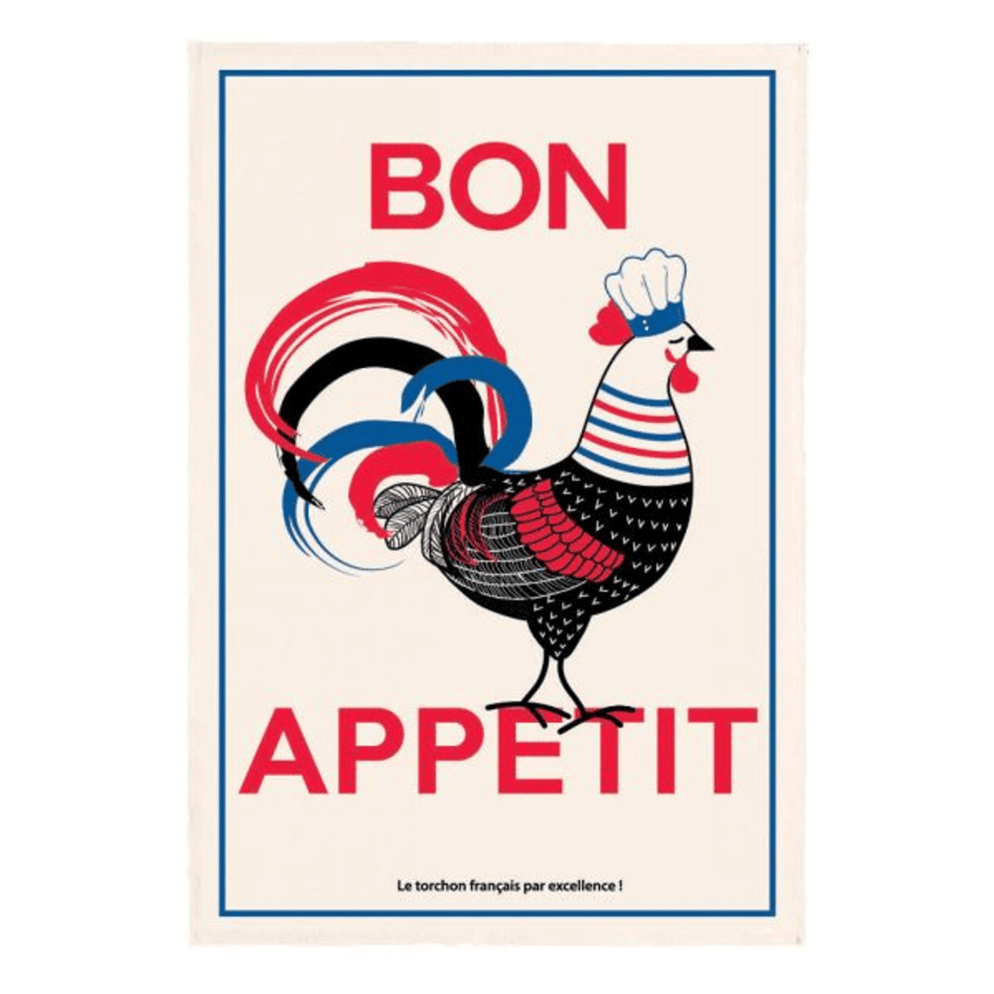 Torchons & Bouchons Bon Appetit Rooster Tea Towel - Set of 2