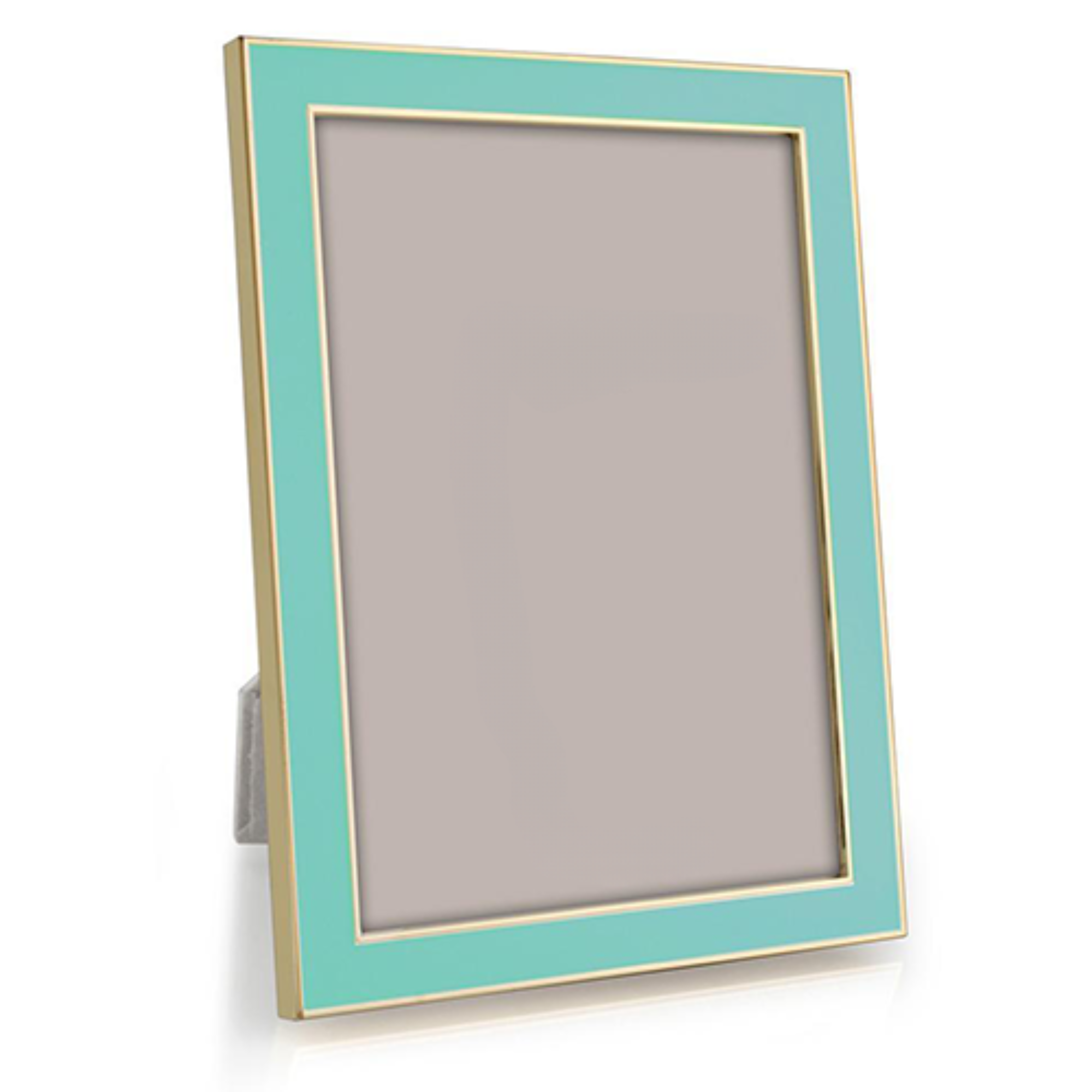 Turquoise Blue Enamel & Gold Frame, 5" x 7"