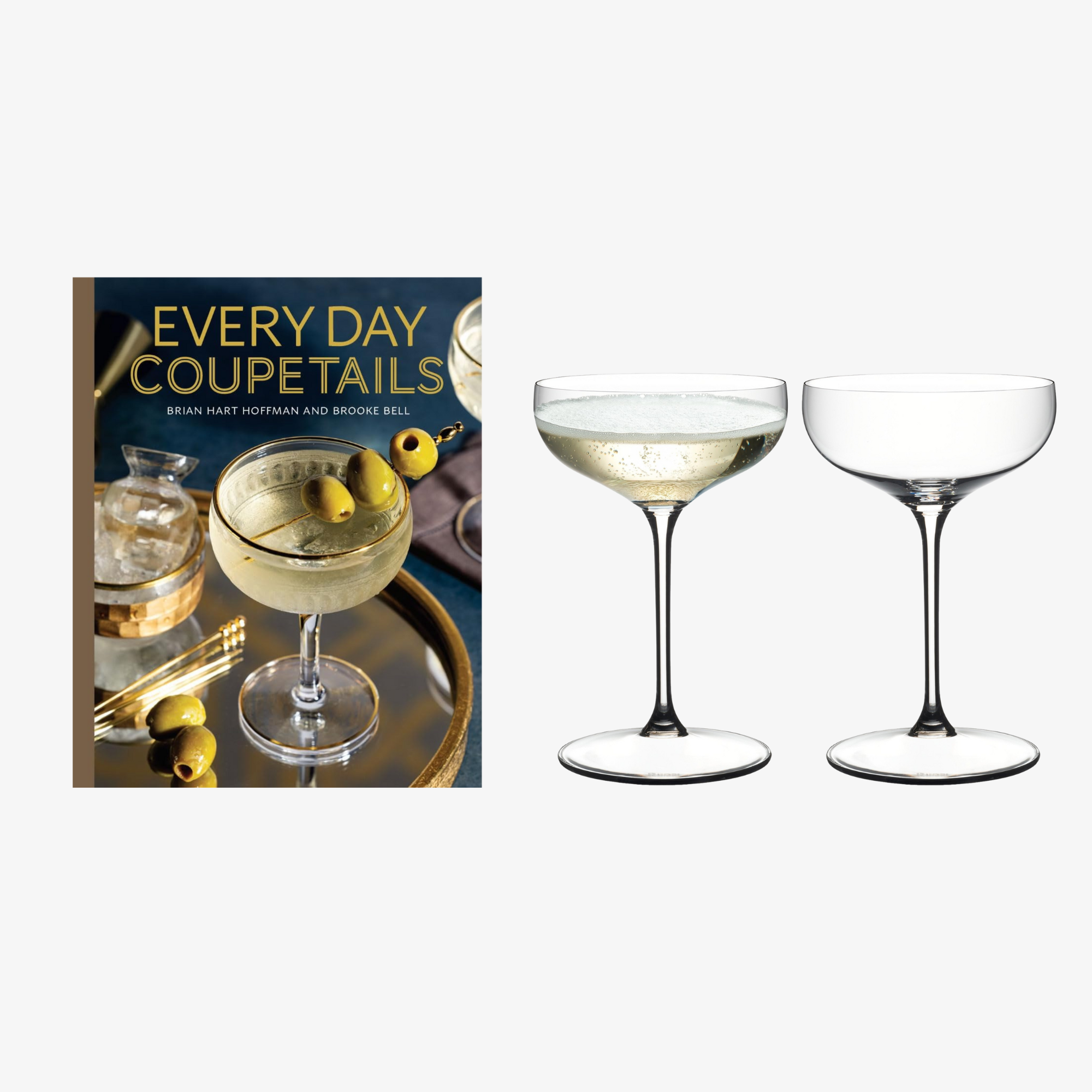 Grape Coupe/Cocktail Glasses & Everyday Coupetails Book
