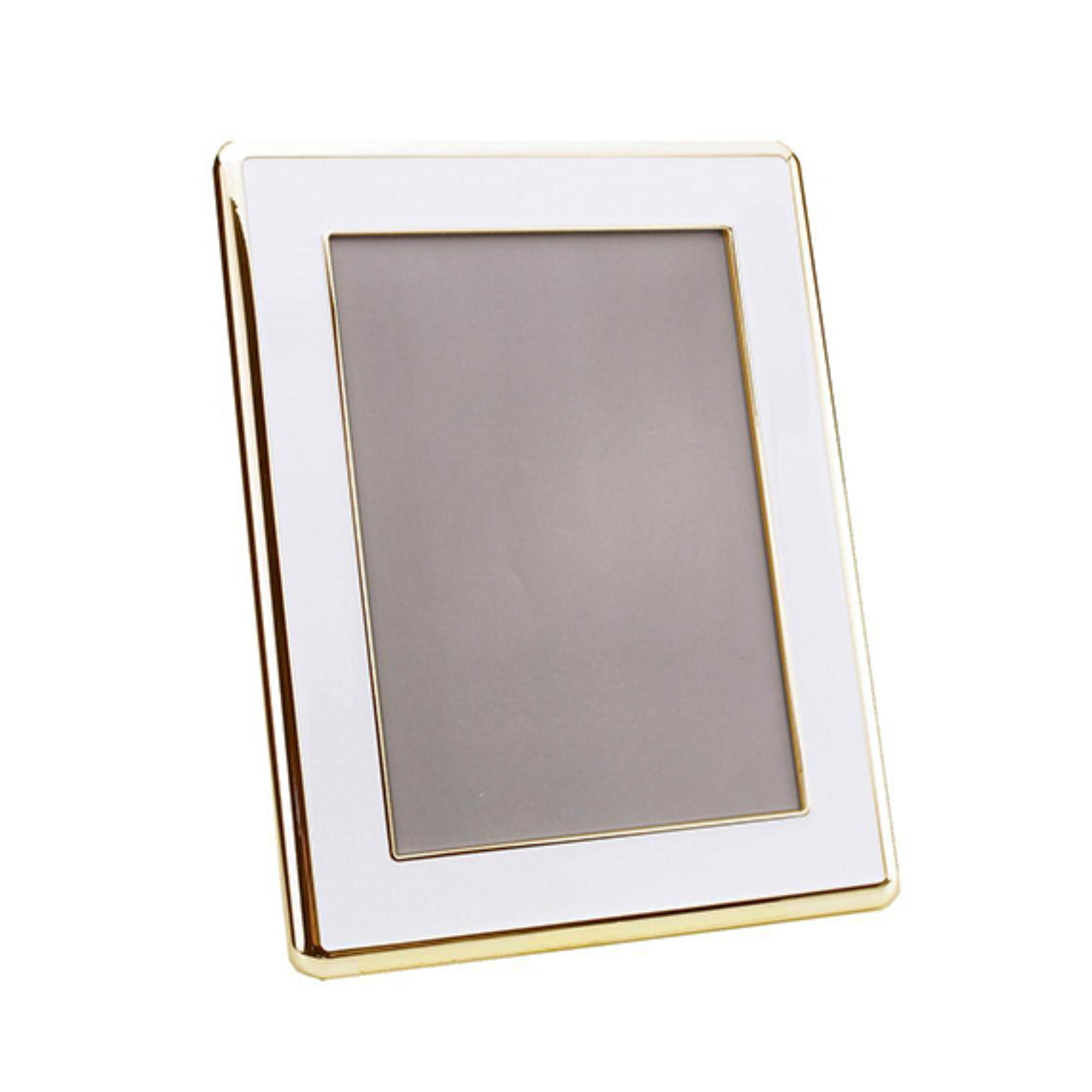 White Enamel & Gold Curve Frame