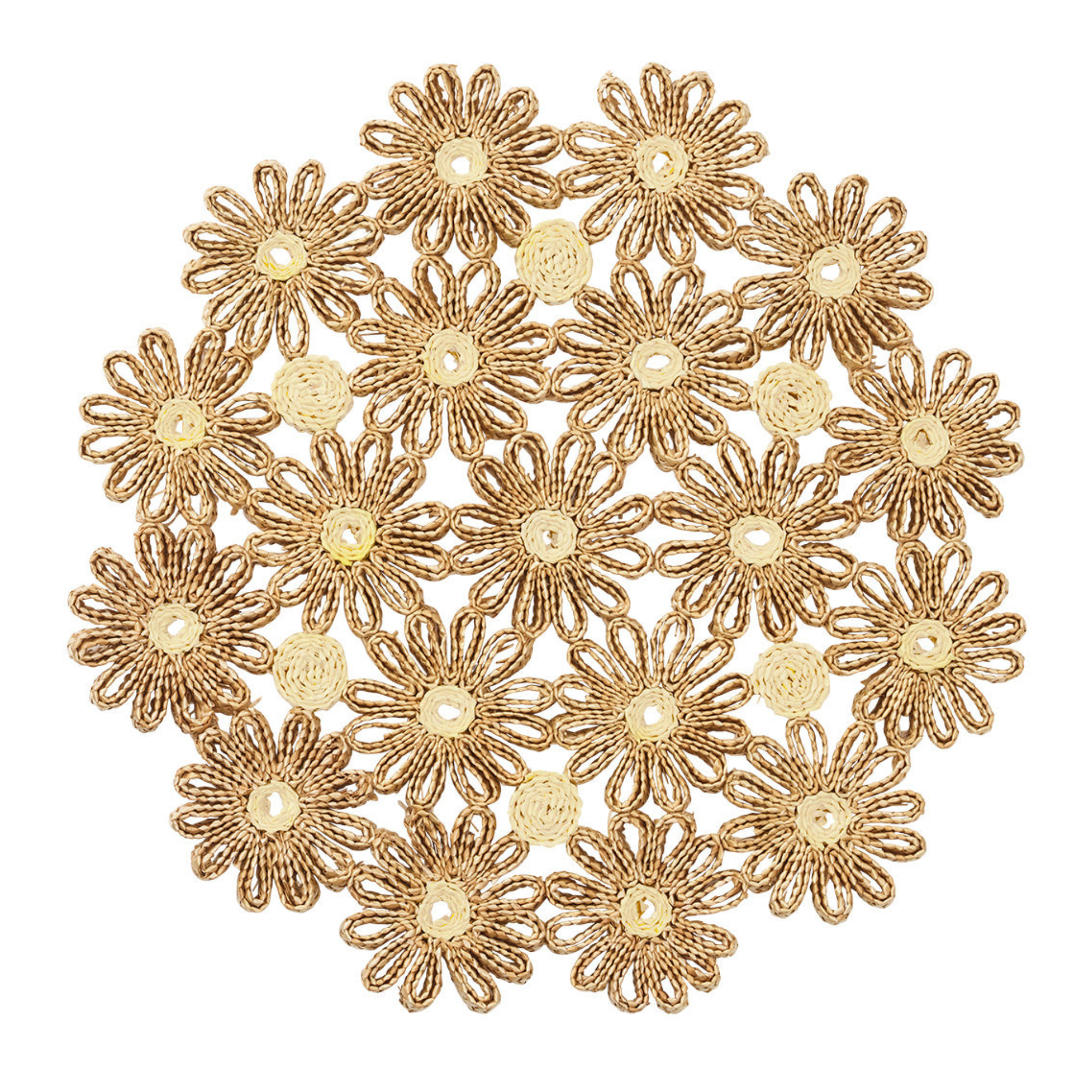 Daisy Placemats in Natural & Ivory - Set of 4