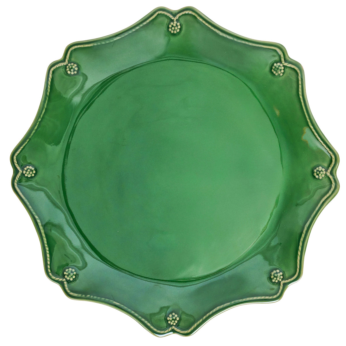 Berry & Thread Scalloped Charger/Platter Basil - Set of 4