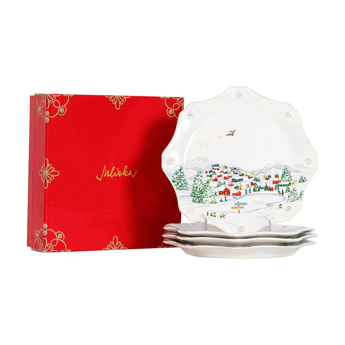 Berry & Thread North Pole Dessert/Salad Plate - Set of 4