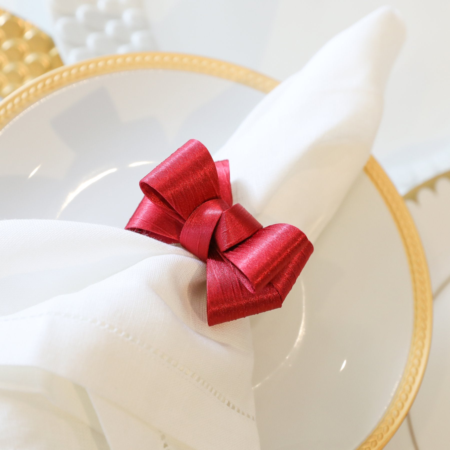 Tuxedo Ruby Napkin Ring - Set of 4