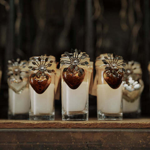 Adelita Corazon Heart Candle in Gold