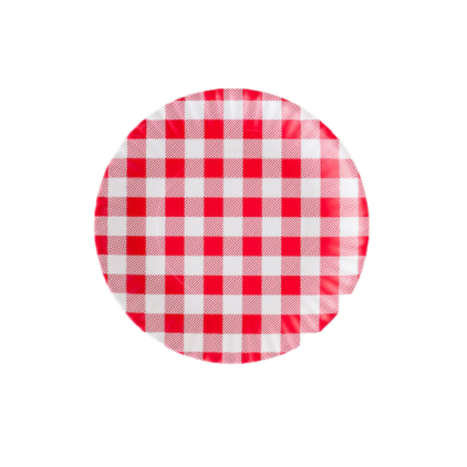 Red Gingham "Paper" Plate - Set of 4