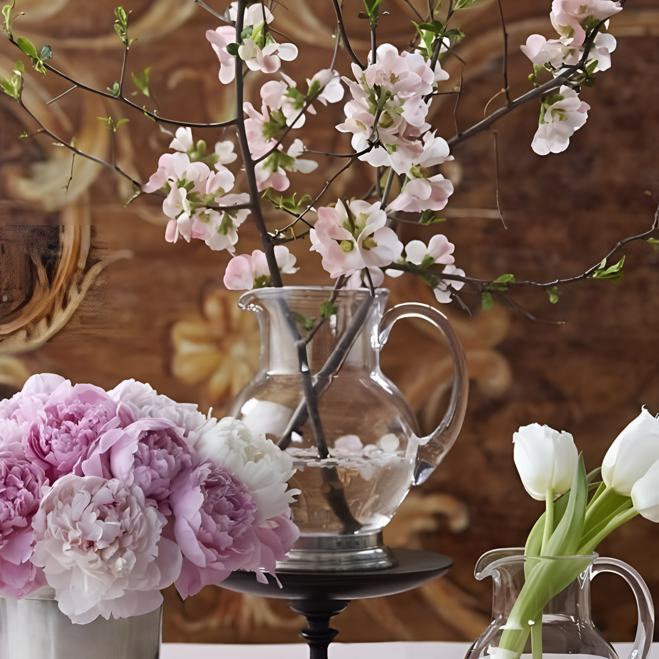 Pewter Glass Pitcher