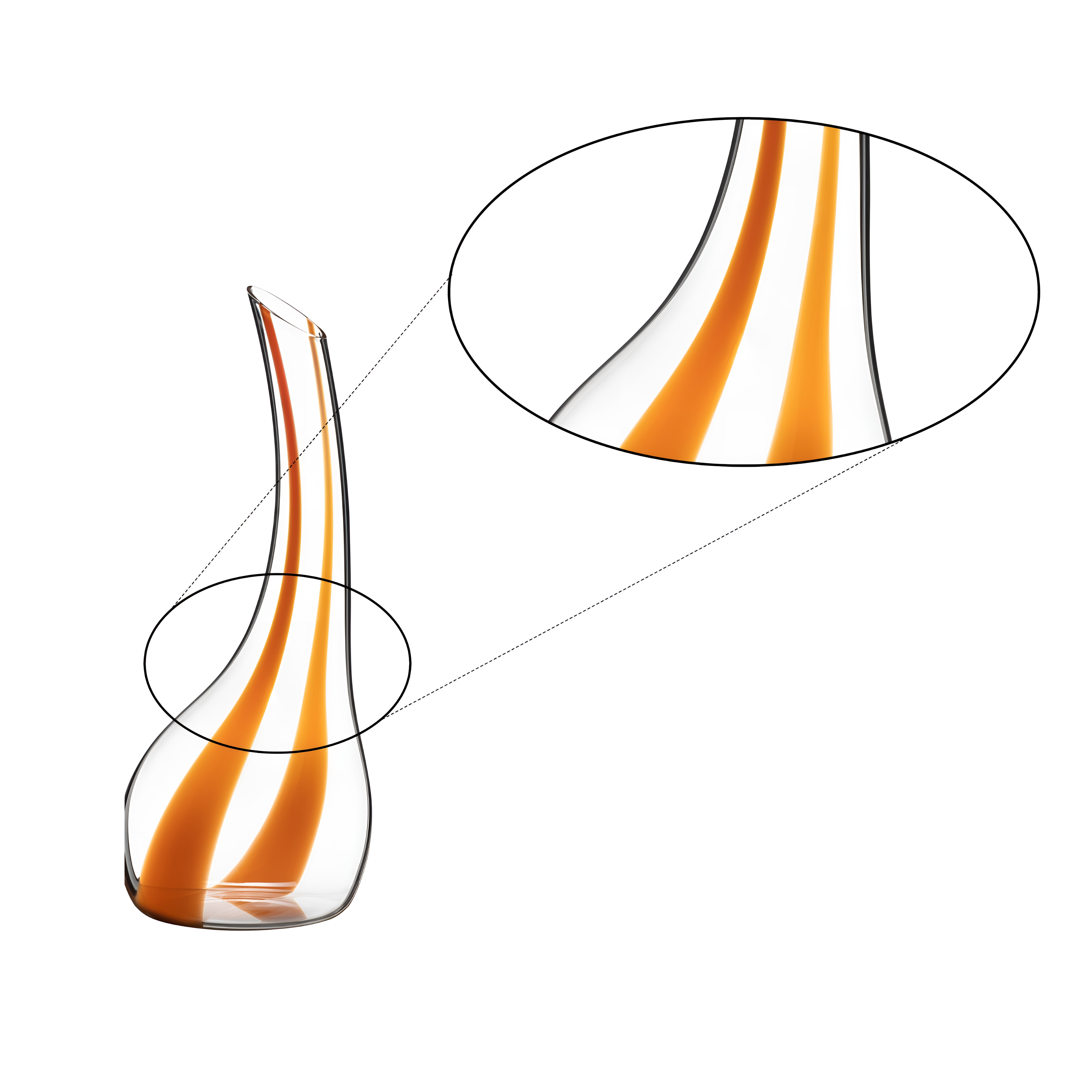 Cornetto Arancio Decanter in Orange