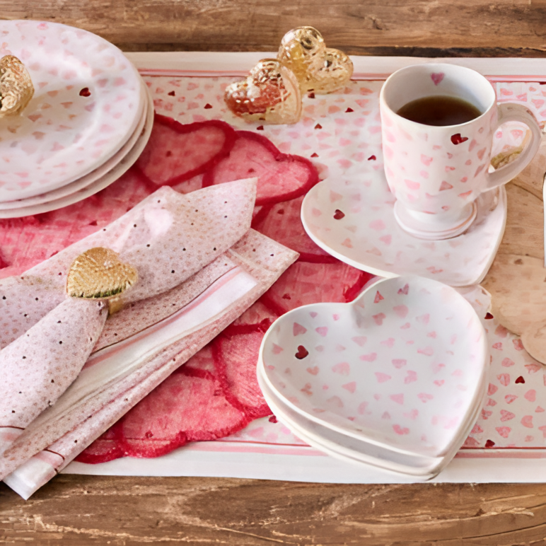 Heart Placemat in Pink - Set of 4