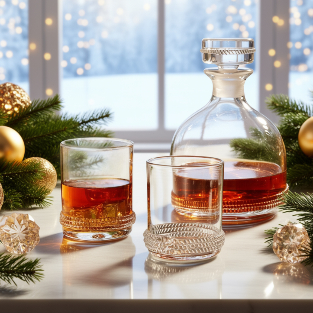 Dean Decanter and 2 Double Old Fashioned Glasses - 3 Piece Set