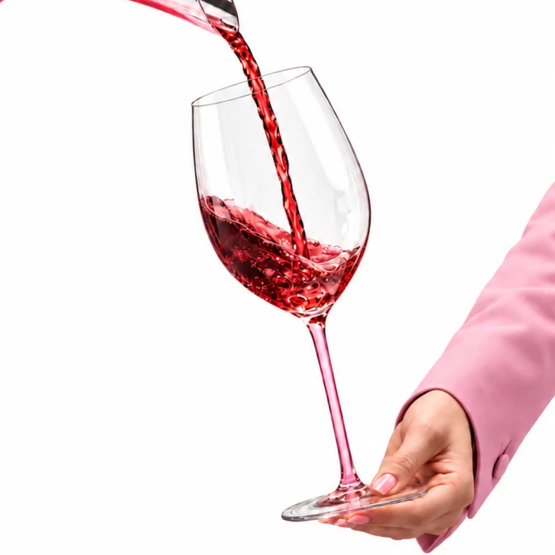 Fatto A Mano Cabernet-Merlot Wine Glass in Pink