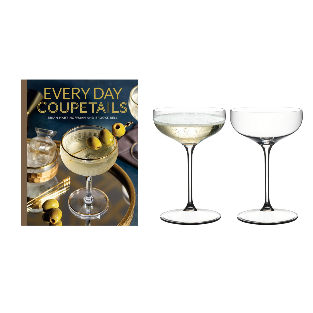 Grape Coupe/Cocktail Glasses & Everyday Coupetails Book