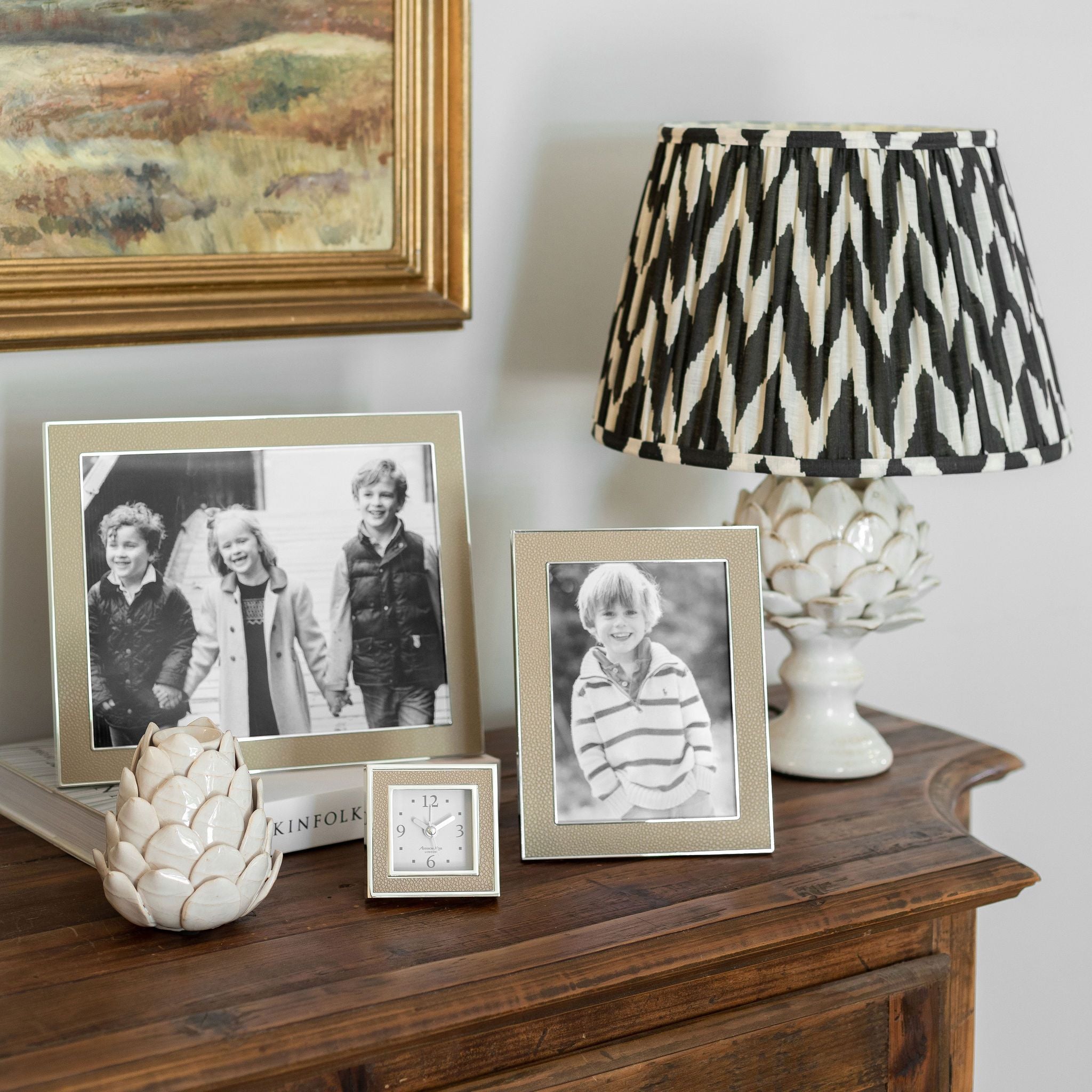 Sand Shagreen & Silver Frame, 5" x 7"