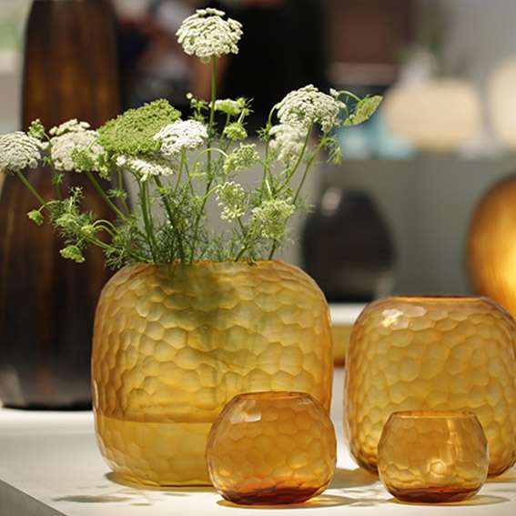 Somba Vase - Clear / Gold