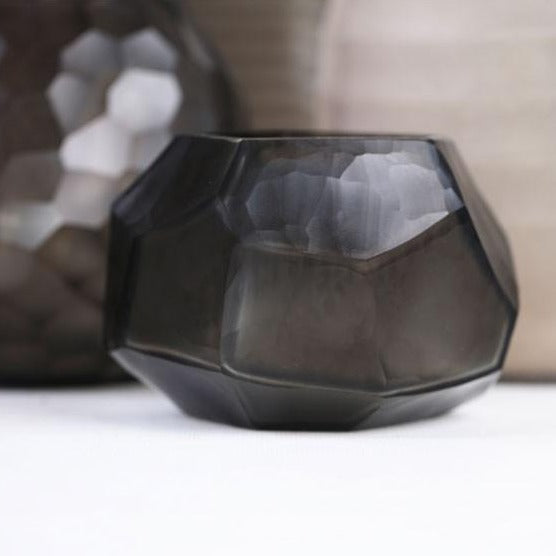 Cubistic Tealight / Bud Vase - Indigo / Smokegrey