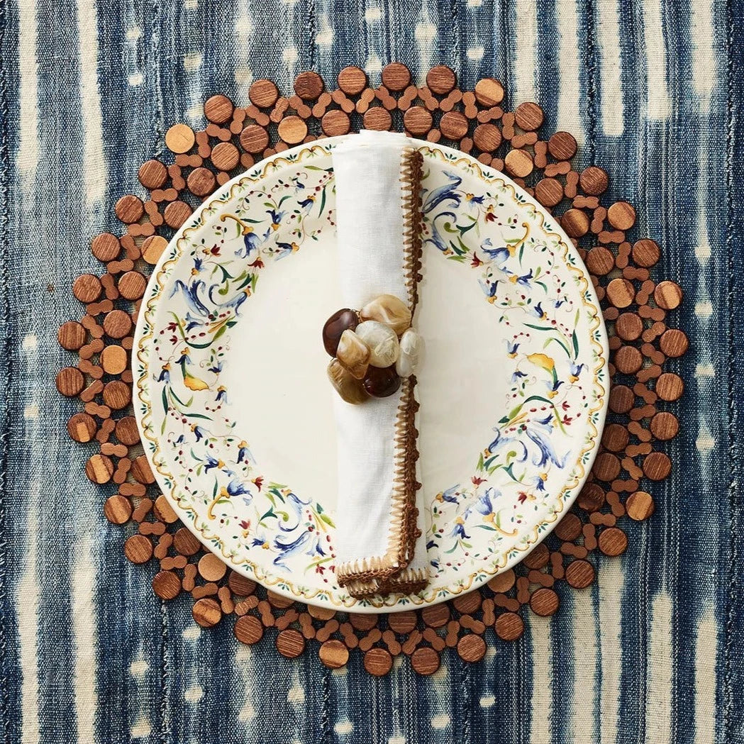 Sea Stone Napkin Ring in Beige - Set of 4