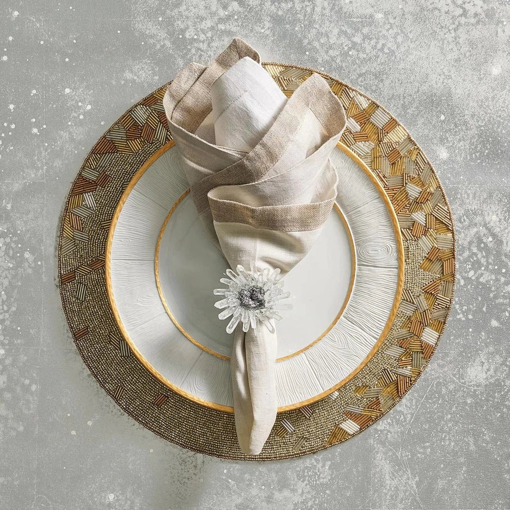 Dip Dye Napkin in Gray & Silver - Set of 4