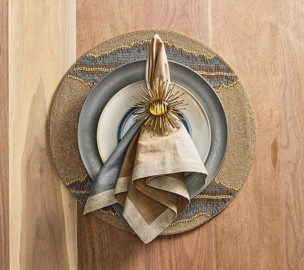 Dip Dye Napkin in Beige, Taupe & Gray - Set of 4