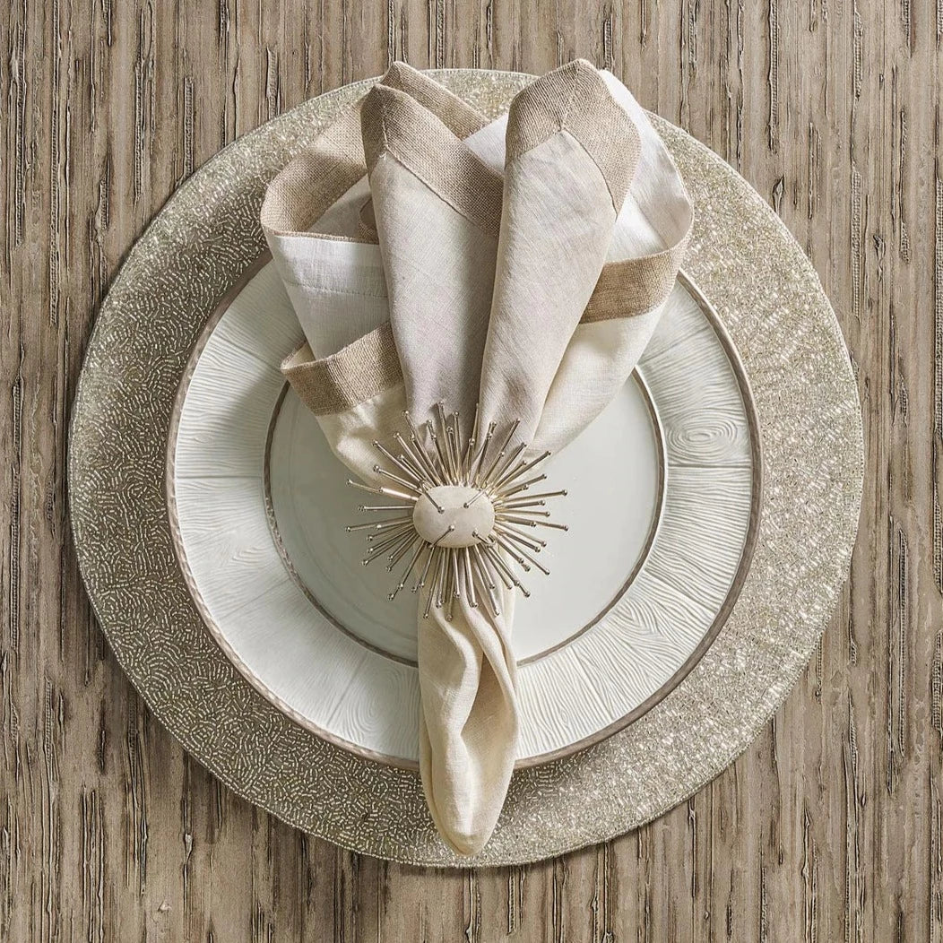 Dip Dye Napkin in Gray & Silver - Set of 4