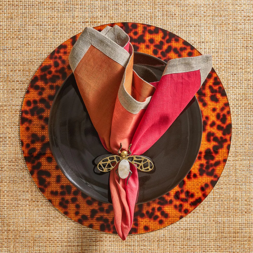 Dip Dye Napkin in Cranberry & Orange - Set of 4