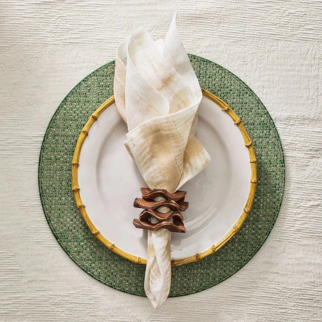 Pavilion Napkin Ring in Brown & Gold - Set of 4