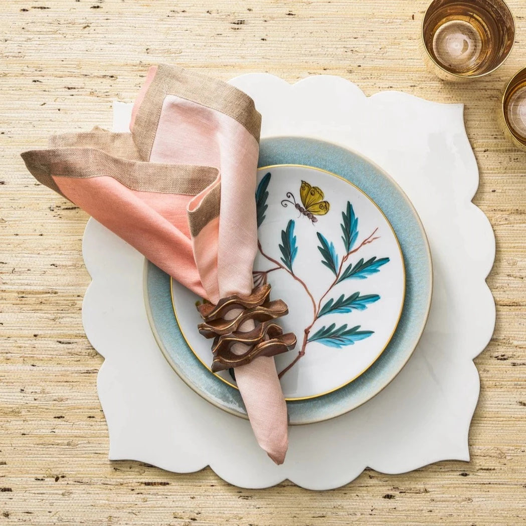 Pavilion Napkin Ring in Brown & Gold - Set of 4