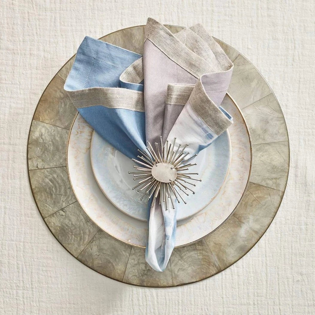 Flare Napkin Ring in Silver & Crystal - Set of 4