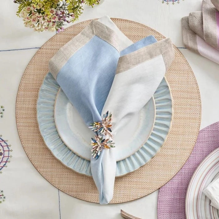 Dip Dye Napkin in White & Periwinkle - Set of 4