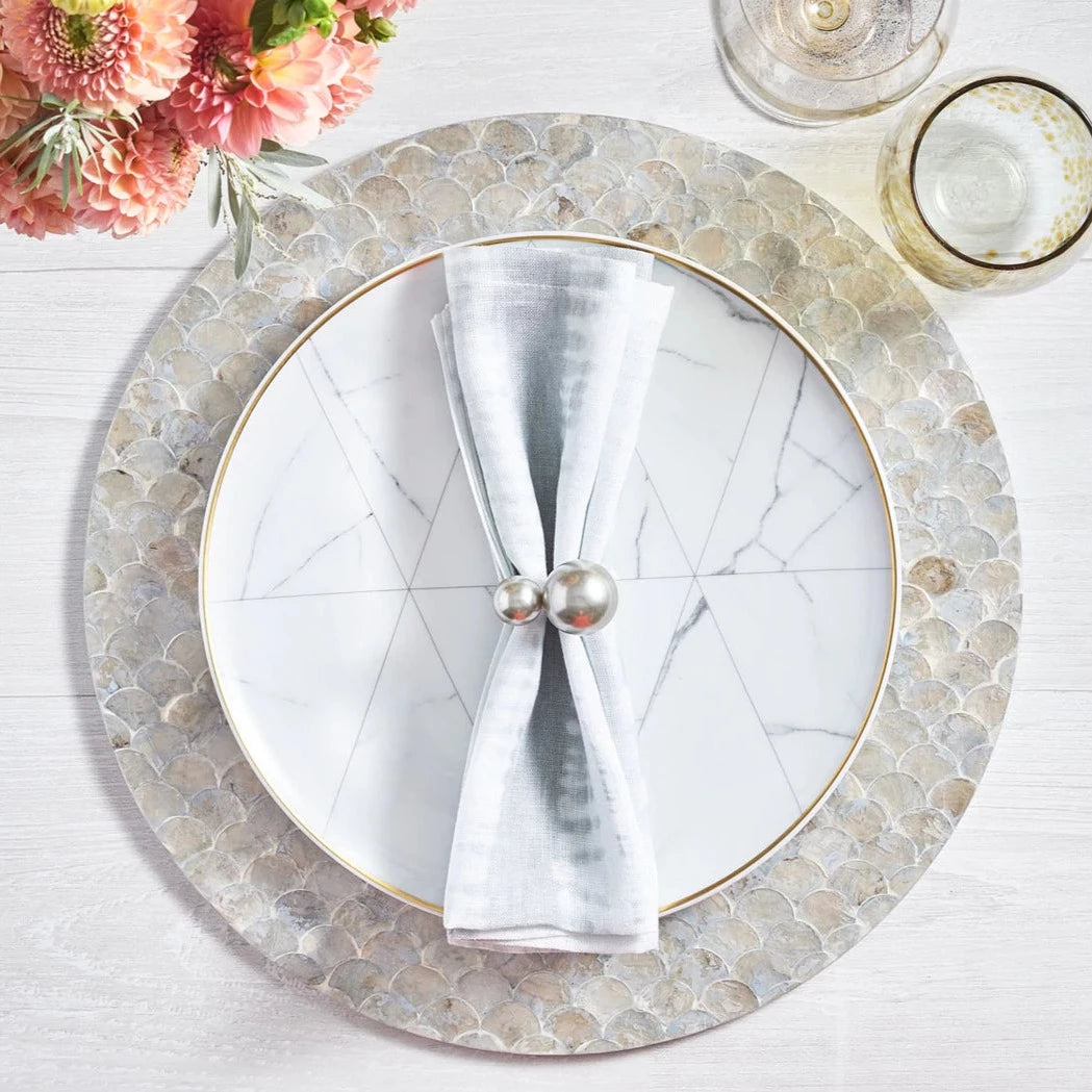 Camellia Placemat in Gray - Set of 4