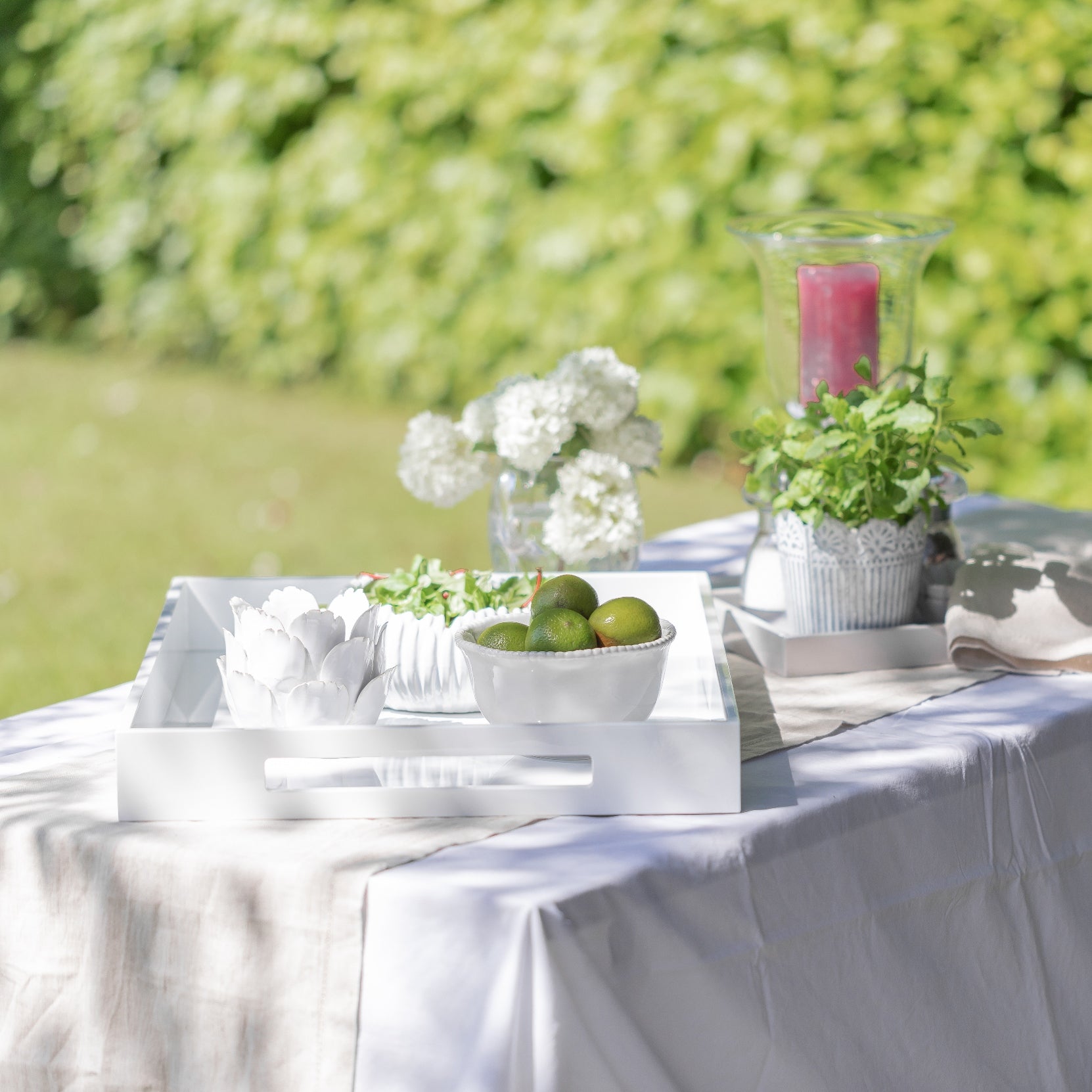 White Large Lacquered Tray