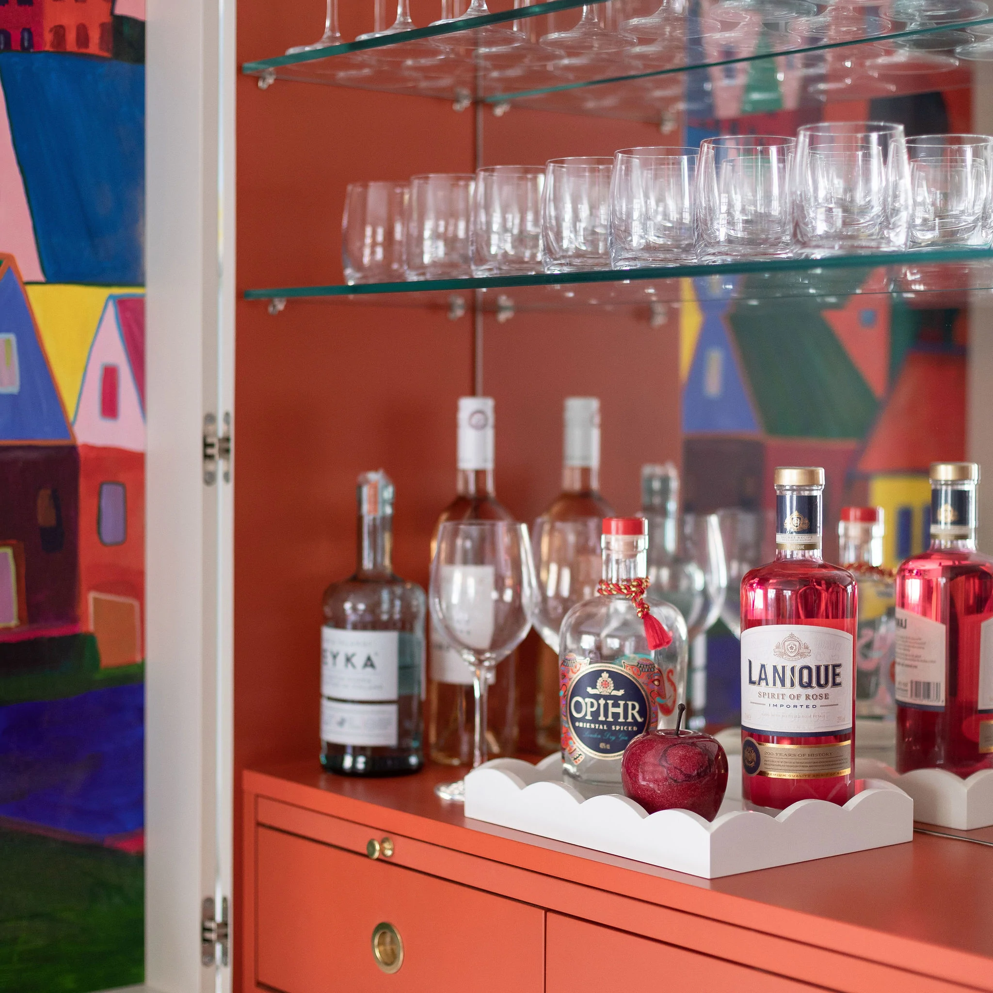 Small White Scalloped Edge Tray