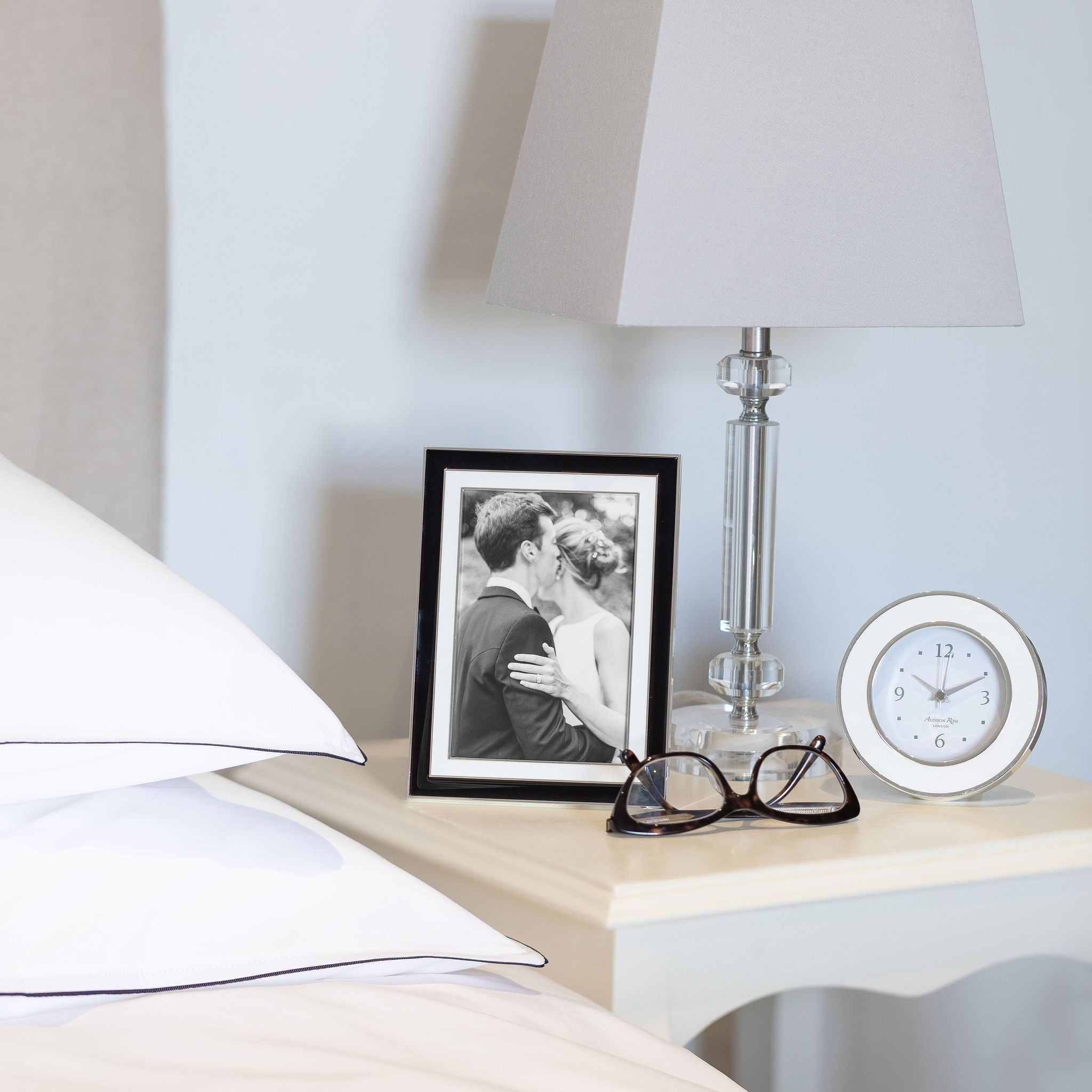 Wide Enamel Picture Frame: Black & White, 5" x 7"