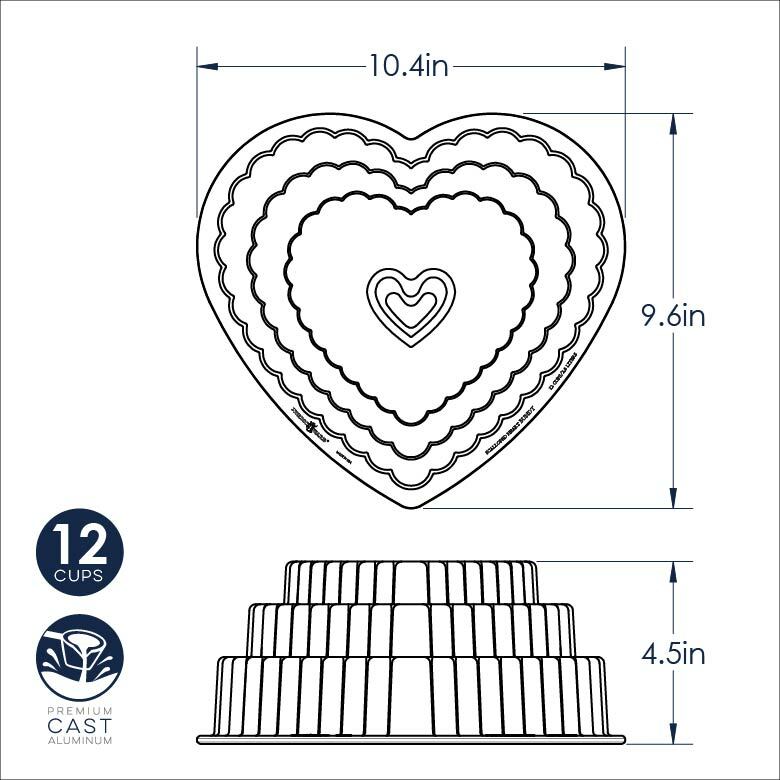 Tiered Heart Bundt Pan