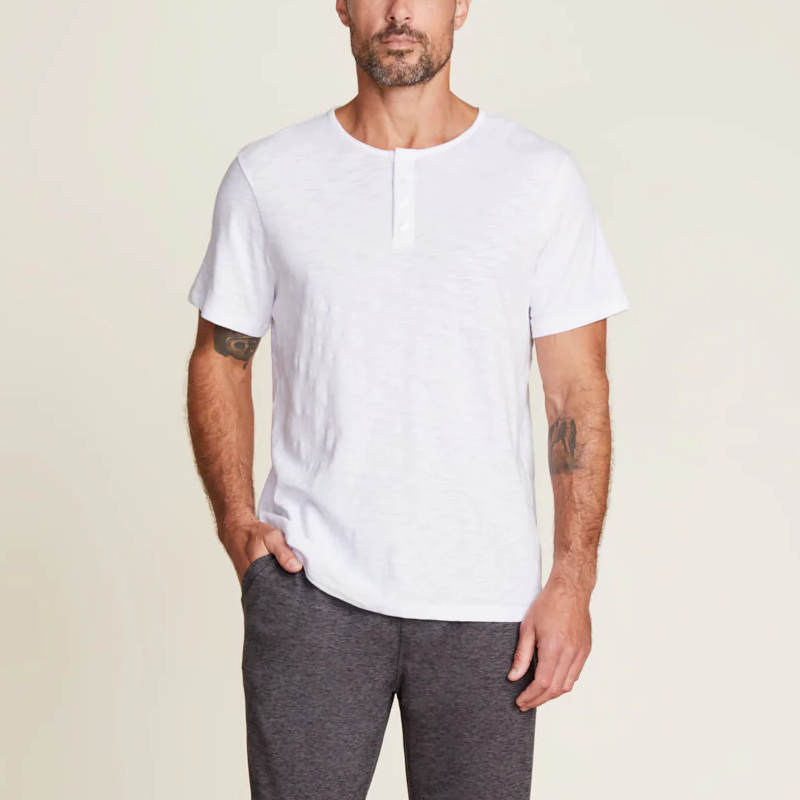 Malibu Collection Men's Slub Henley Tee