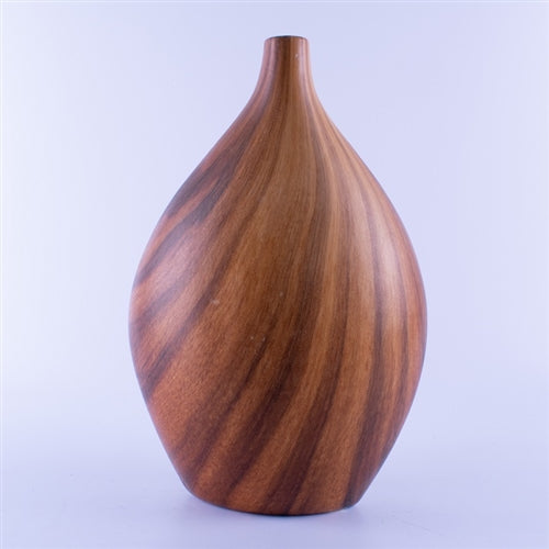 Hand-painted Ceramic Faux Walnut Grain Vase