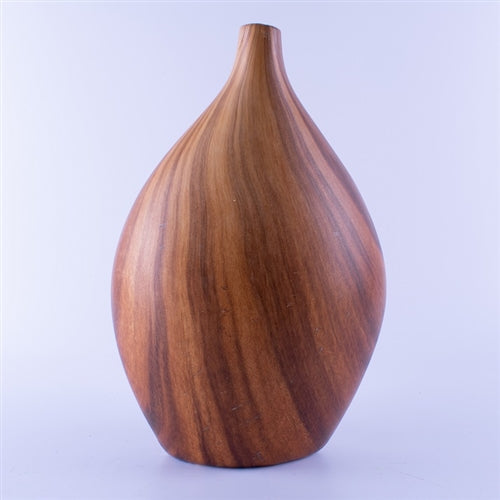 Hand-painted Ceramic Faux Walnut Grain Vase