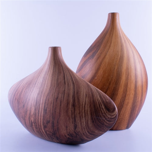 Hand-painted Ceramic Faux Walnut Grain Vase